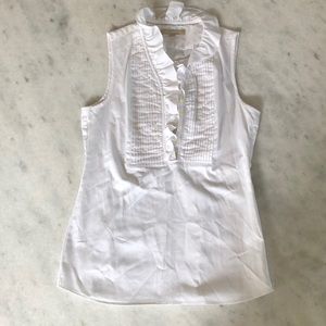 Banana Republic sleeveless ruffle collar blouse